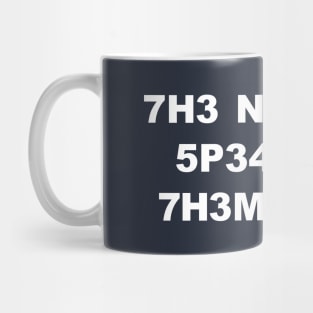 The numbers speak for themselves logo with numbers and letters. Mug